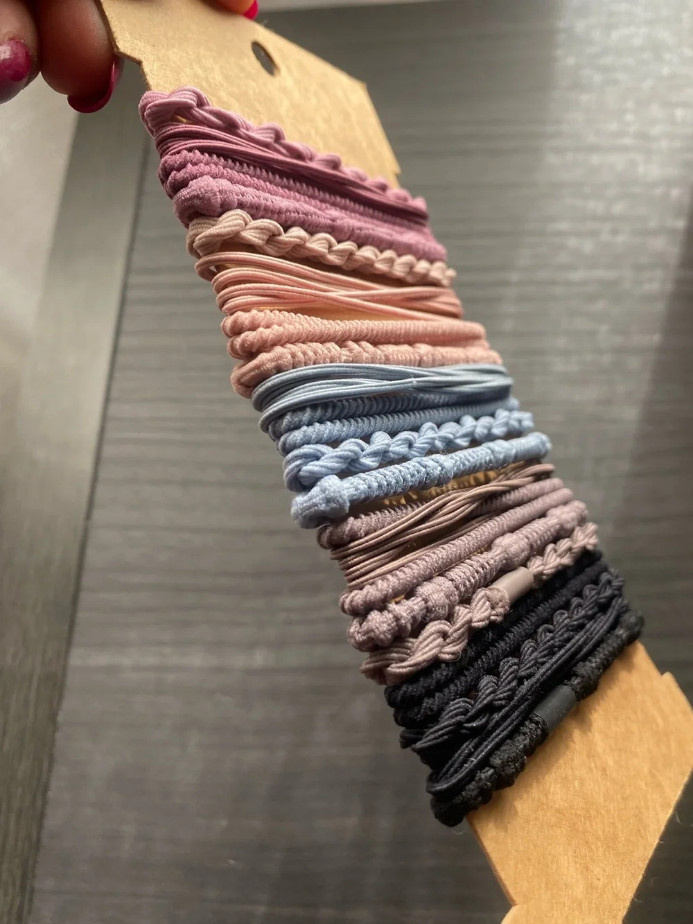 Boho Festival Braided Elastic Hair Tie Bracelet Stack Multi Color 20 Piece Set